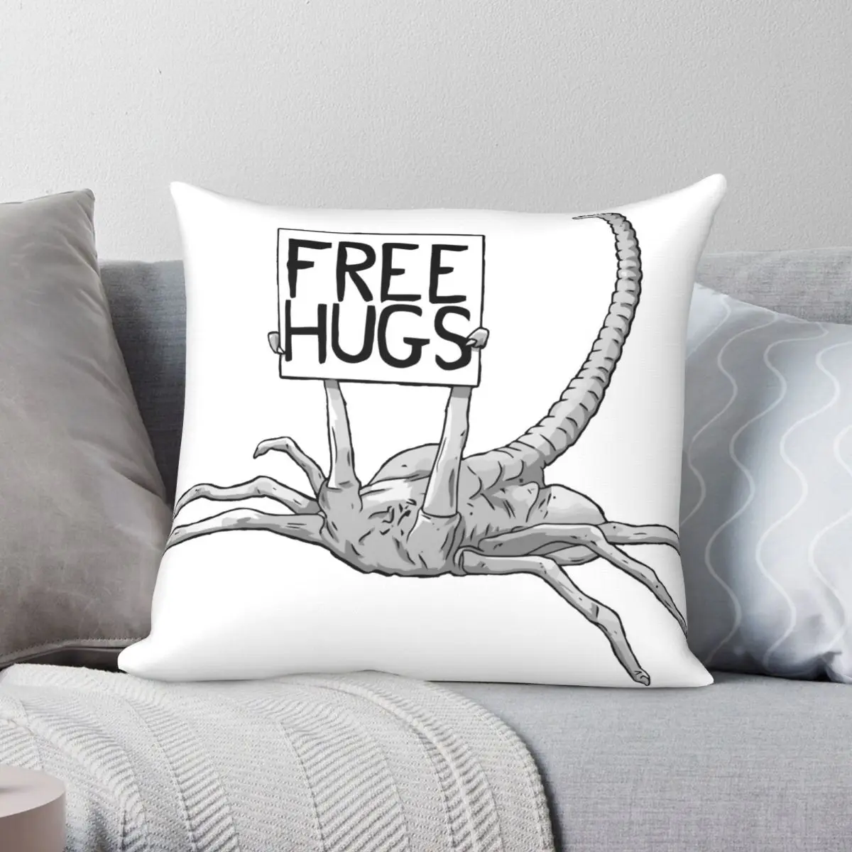 Face Hugger Free Hug Xenomorph Pillowcase Polyester Linen Velvet Printed Zip Decor Throw Pillow Case Car Cushion Cover