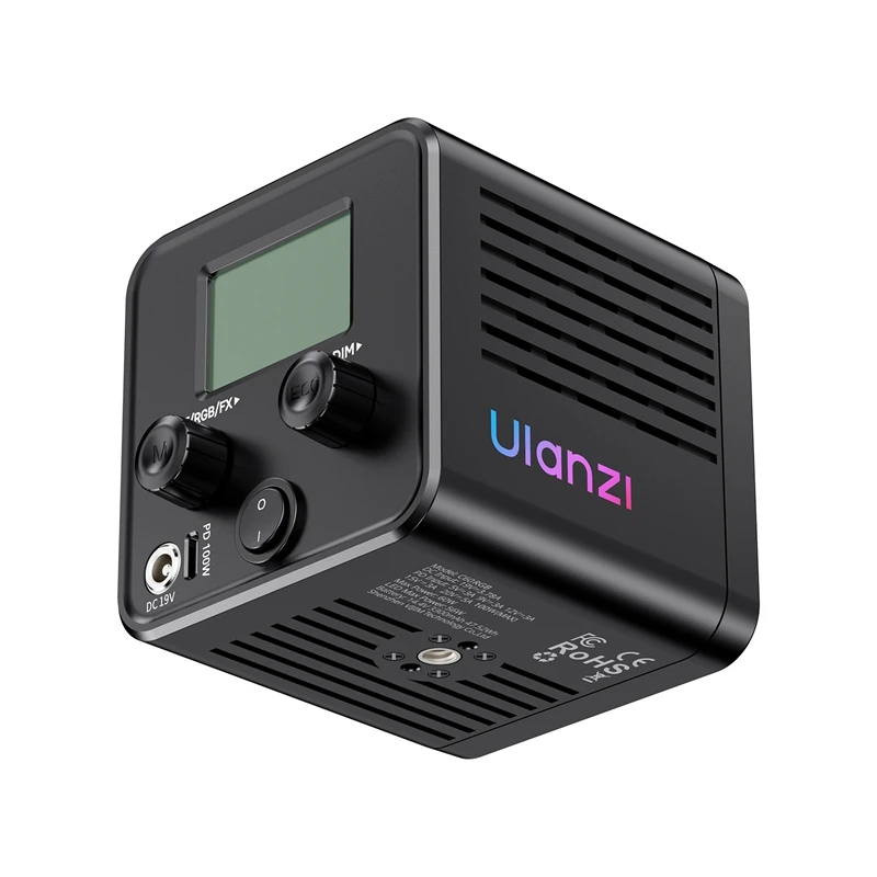 Ulanzi C60 60W Lumière vidéo RGB Lampe COB Full RGB avec effets d'éclairage personnalisables Lumière d'appoint Studio extérieur Vlog Diffusion en direct