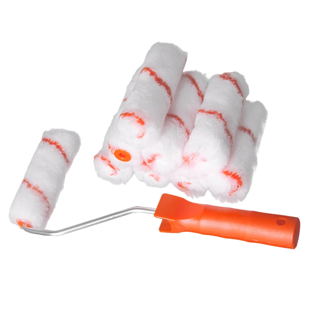 

4 Inch Rolling Brush Set Wall Painting Tools Mini Rollers Small Portable Polyester Durable Evenly Painted Lightweight