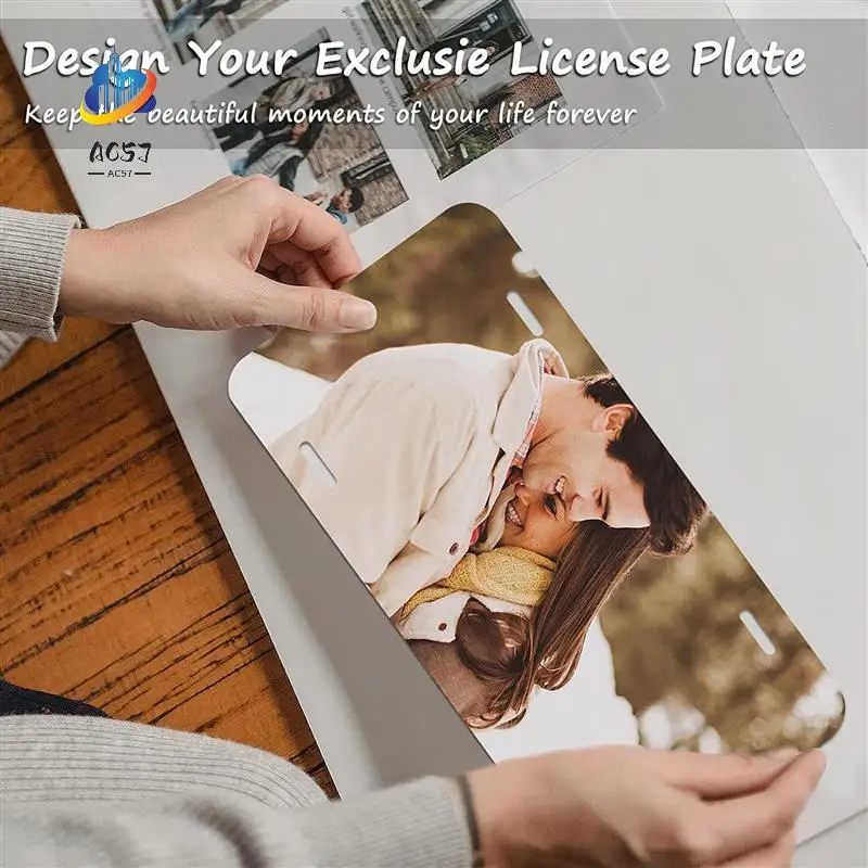 AC57-14Piece Sublimation License Plate Blanks, Automotive Sublimation License Plates Tag Thickness 0.65Mm Metal White