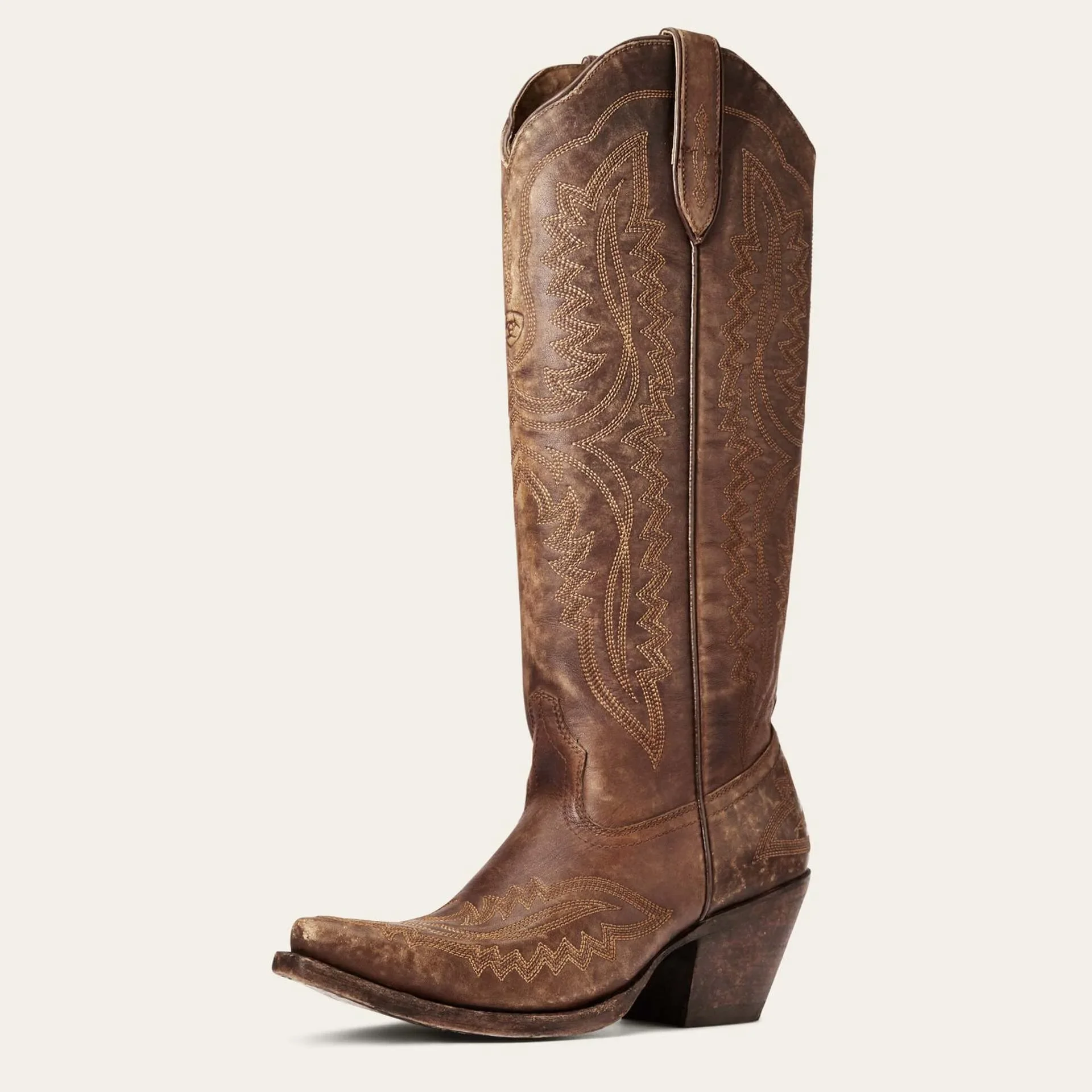 Damen Western Cowboy-Stiefel mit spitzer Zehenpartie, dicken hohen Absätzen, knielang, bestickt, Herbst, Blockabsatz, Retro-Freizeitschuhe – Detail 8