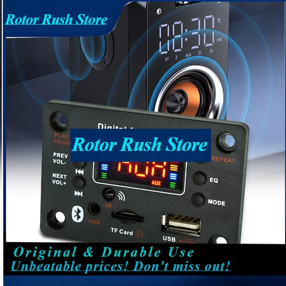 RoRuSDC7-25V 2 * 40W Audio Decoder Board Car MP3 Decoder Board Bluetooth 5.0 FM APE FLAC Decoder Board Supports FM USB SD