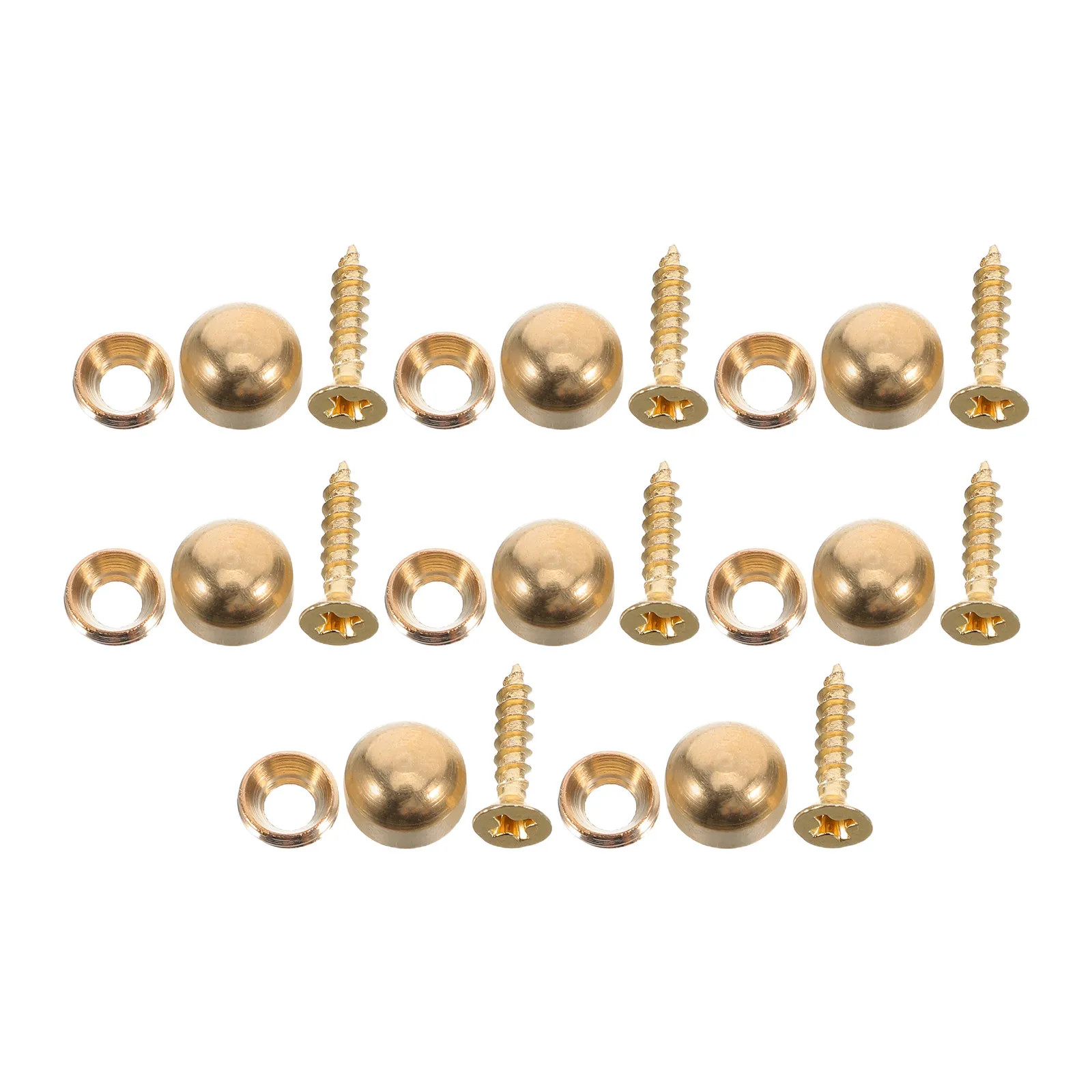 16Pcs Copper Screw Caps Self Tapping Mirror Fixing Screws Decorative Hardware for Furniture Wall Mounting Upholstery Tacks