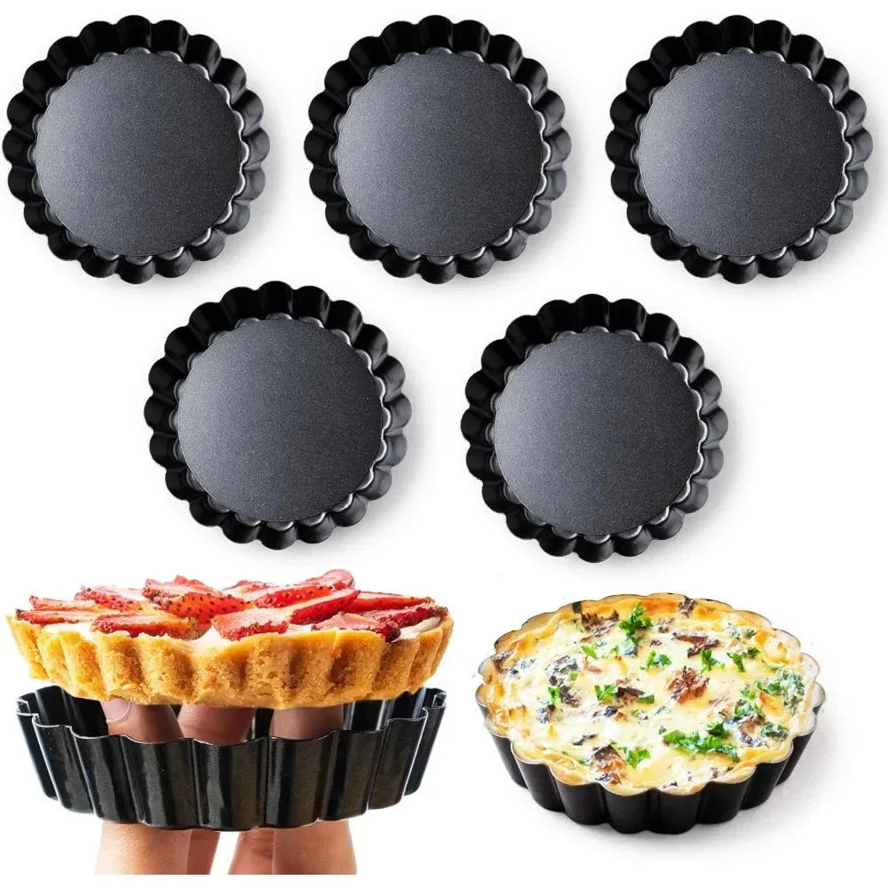 🍰 Hornea Porciones Perfectas: Pack De 6 Mini Moldes Para Tartas De 4 Pulgadas (fondo Extraíble) – Antiadherentes Y Fáciles De Desmoldar