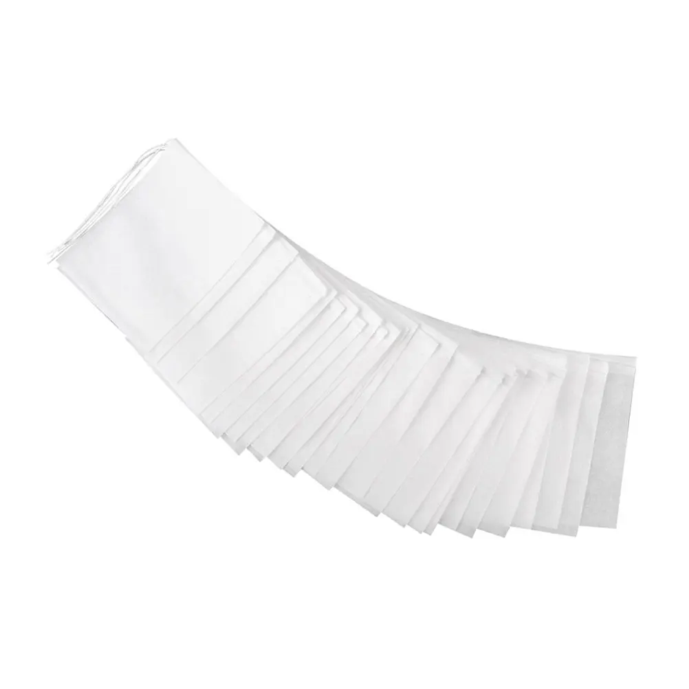 Disposable Drawstring Tea Filter Bags 100 Pack Empty Paper Sachets for Loose Leaf Coffee Herbs and Powder