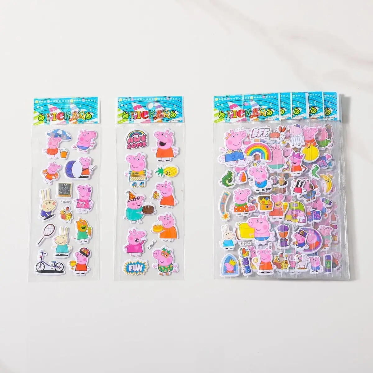 Peppa Pig stickers 3D three-dimensional stickers girls cartoon bubble stickers cute fun embossed wall stickers view 6