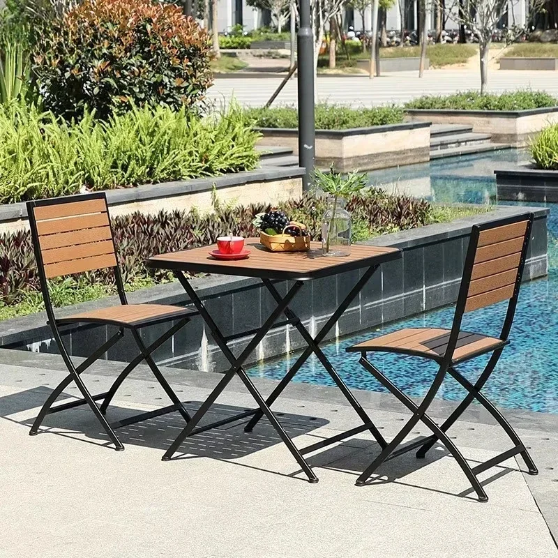 

Wholesale Modern Portable Outdoor Picnic White Camping Plastic Table and Fan Back Folding Chair for Events Party B
