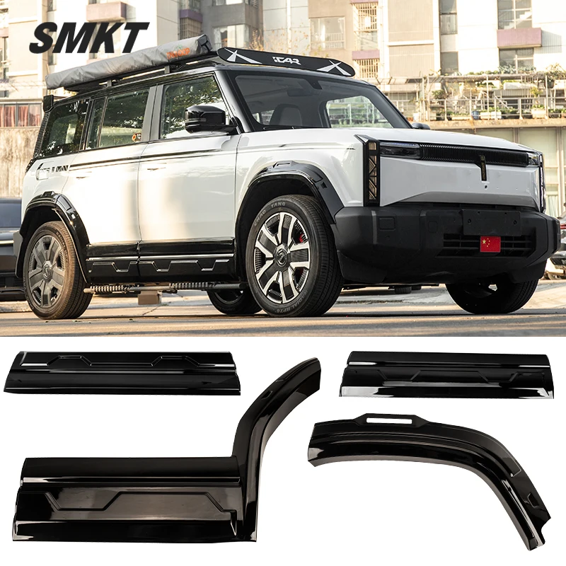 

8pcs for Chery ICAR 03 Jaecoo 6 J6 ABS Bright Black Body Kit Wide body Wheel arch Door Trim Panel Door Guard Fender Cover piece