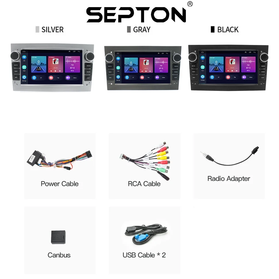 SEPTON Android12 Radio samochodowe CarPlay Uniwersalne do Opel Astra H J 2004 Vectra Vauxhall Antara Zafira Corsa C D Vivaro Meriva Veda