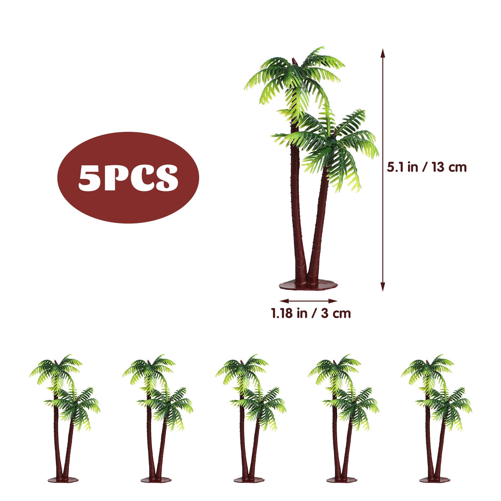 

5 Pcs Fish Tank Accessories Plants for Aquarium Decorations Palm Trees Artificial Coconut Miniature Micro Landscape Decors