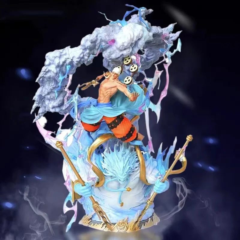 

37cm Ls One Piece Enel Thunder God Combat Anime Figure Model Large Statue Boys Collection Desktop Decoration Ornament Toys Gifts