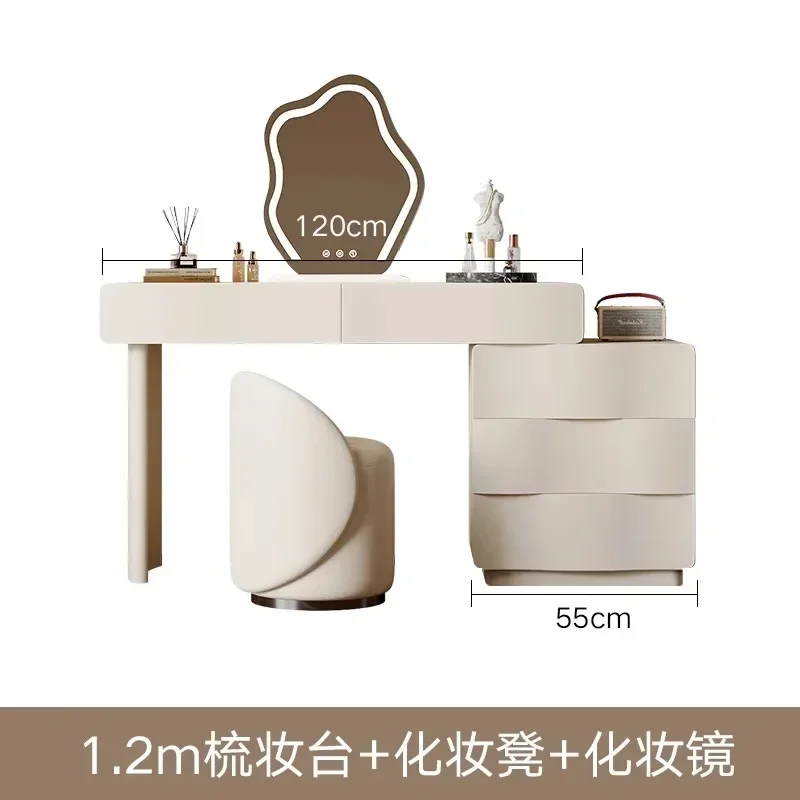 TTCream Wind Dresser Bedroom Modern Simplicity, Light Luxury High-end Makeup Table Storage Cabinet Integrated