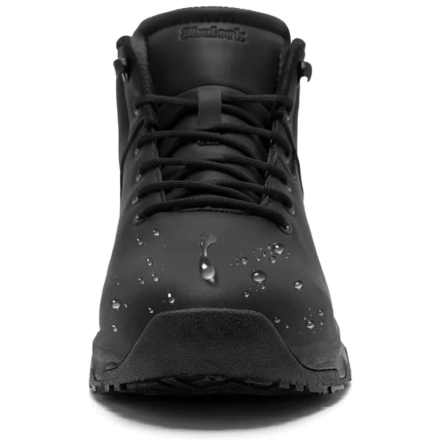 Non Slip Work Boots for Men Slip Resistant Shoes Waterproof Food Service Chef Kitchen Restaurant Working Boots Casual Leather An