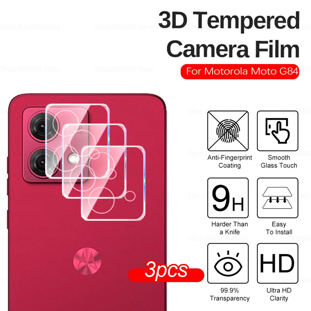 3pcs Rear Lens Protector Case For Motorola Moto G84 G 84 84G MotoG84 5G 3D Camera lens Back Clear Tempered Glass Film 6.5Inches