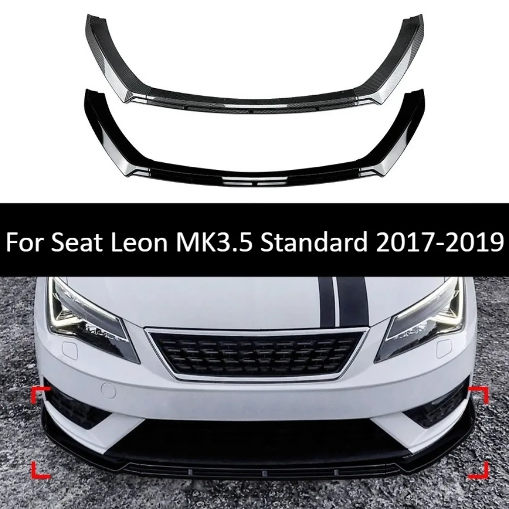 Front Bumper Lip Splitter For Seat Leon MK3.5 Standard 2017-2019 Spoiler Diffuser Chin Guard Body Kit Exterior Sport Accessories