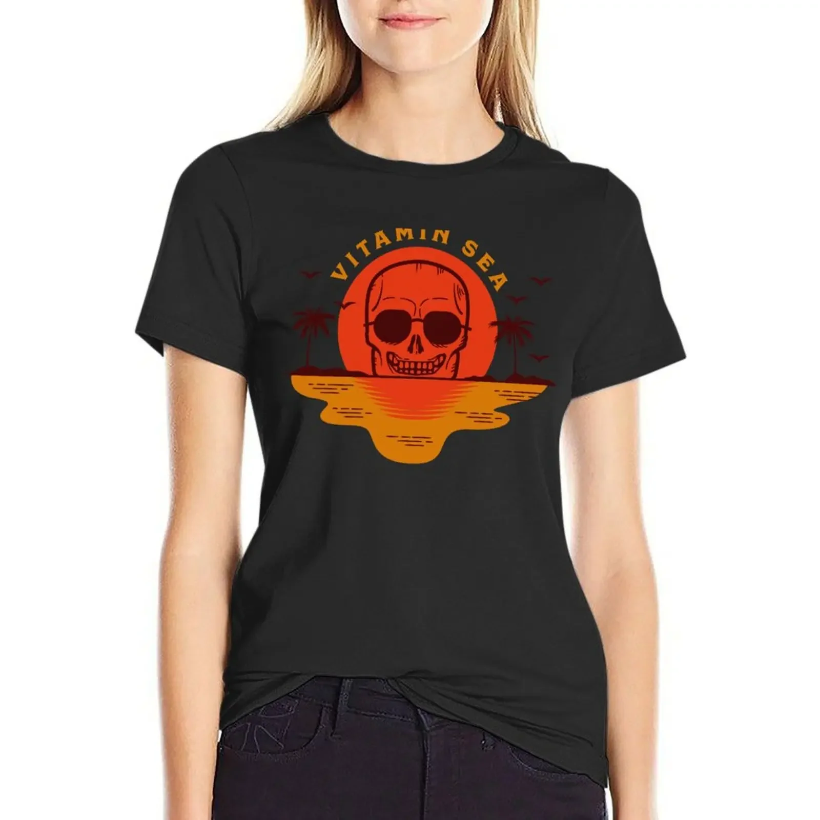 

sea/tropical/vacation/ocean/ palm trees/ surfing vintage tshirt, skeleton-men T-Shirt plus sizes new edition tshirts woman