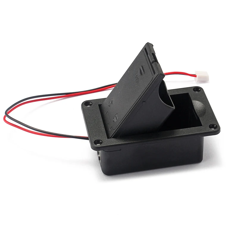 For Active Bass Guitar Pickup 9V Battery Boxs 9 volts Battery Holder/Case/Compartment Cover with 2 Pin Plug and Cable Contacts