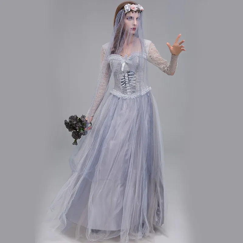 

Halloween Horror Ghost Bride Dress Women's Traditional Costume Stage Performance Spring Fashion Trend