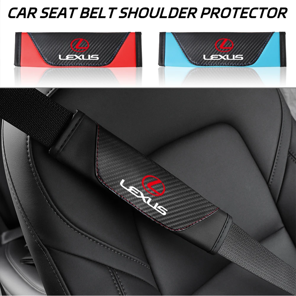

Car-styling Carbon Fiber Car Safety Seat Belt Cover Cushion Decoration For Lexus NX IS 250 RX GS UX RX300 RX350 CT200H ES LX GX