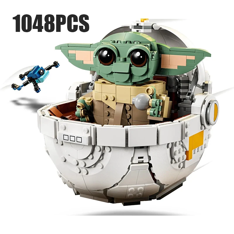 

1048PCS Space War Grogu with Hover Pram Baby Yoda Building Blocks Construction Bricks Toy Gift For Adult Kids