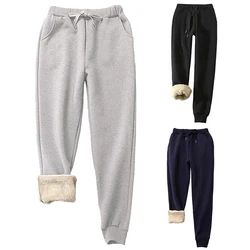 Pantalones de chándal forrados de Sherpa, Leggings de invierno para Jogger atlético, forro polar cómodo, pantalones de chándal cálidos de invierno