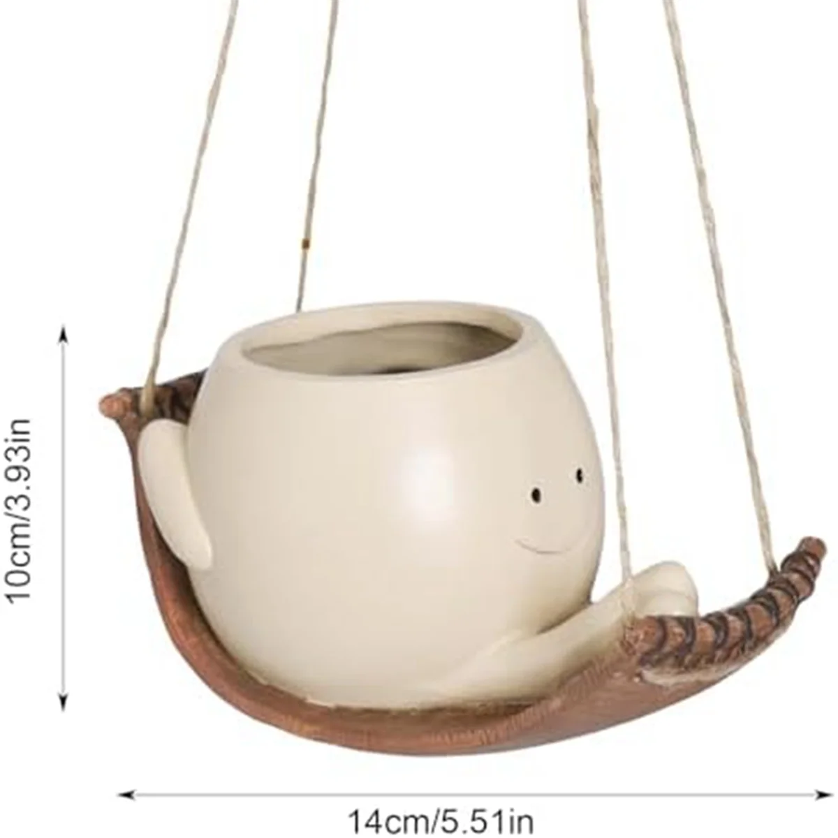 Tanaman wajah ayunan, pot tanaman gantung lucu dalam ruangan luar ruangan, pot bunga wajah tersenyum lucu Resin dengan ayunan atau tempat tidur gantung