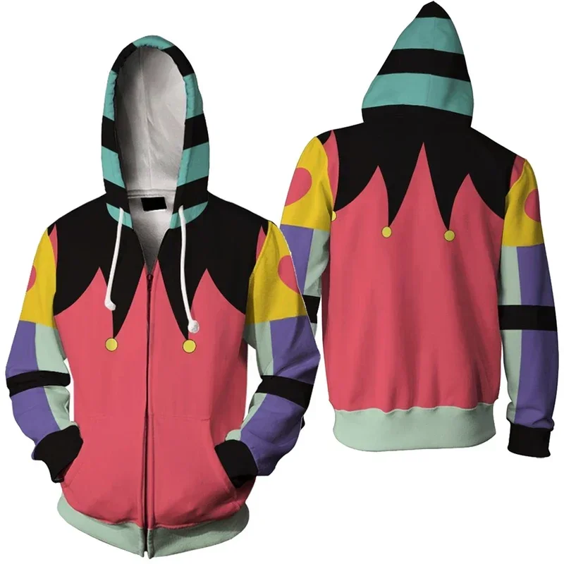 Cartoon Helluva Cosplay Fizzarolli Costume Hoodies Outfits Men Women Adult Halloween Carnival Party Disguise Roleplay Suit