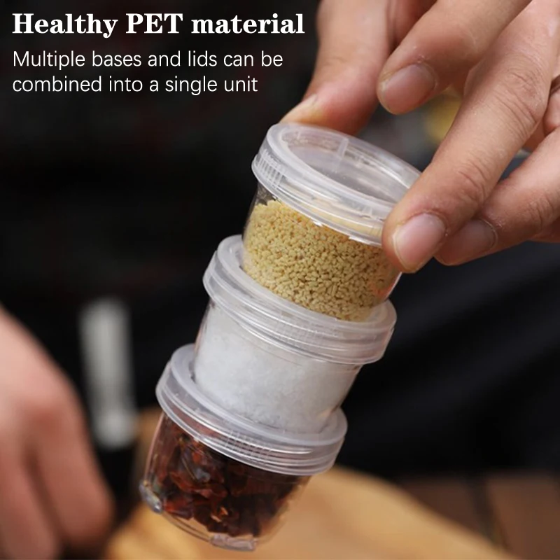 Portable Travel Camping Spice Kit Spice Container Bag with 5 Clear Seasoning Bottles Travel Spice Holder Condiment Container Set