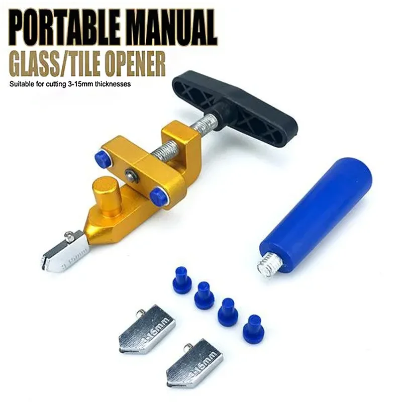 

2 in 1 Ceramic Tile Opener Divider Diamond Cutting Handheld Manual Glass Cutter Opener Metal Handle Head Glass Tile Cutter Tools