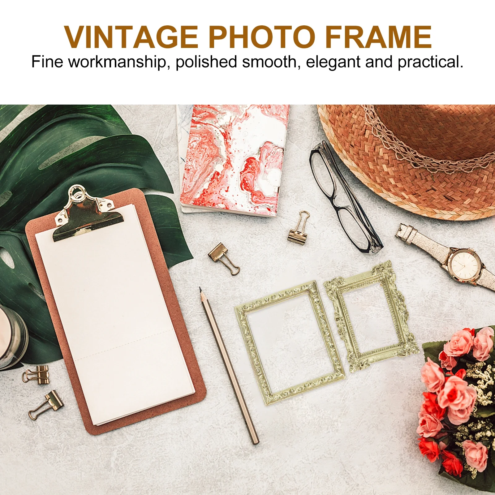 

Retro Photo Frame Decoration Mini Ornament Vintage Picture Frames Resin Small Nail
