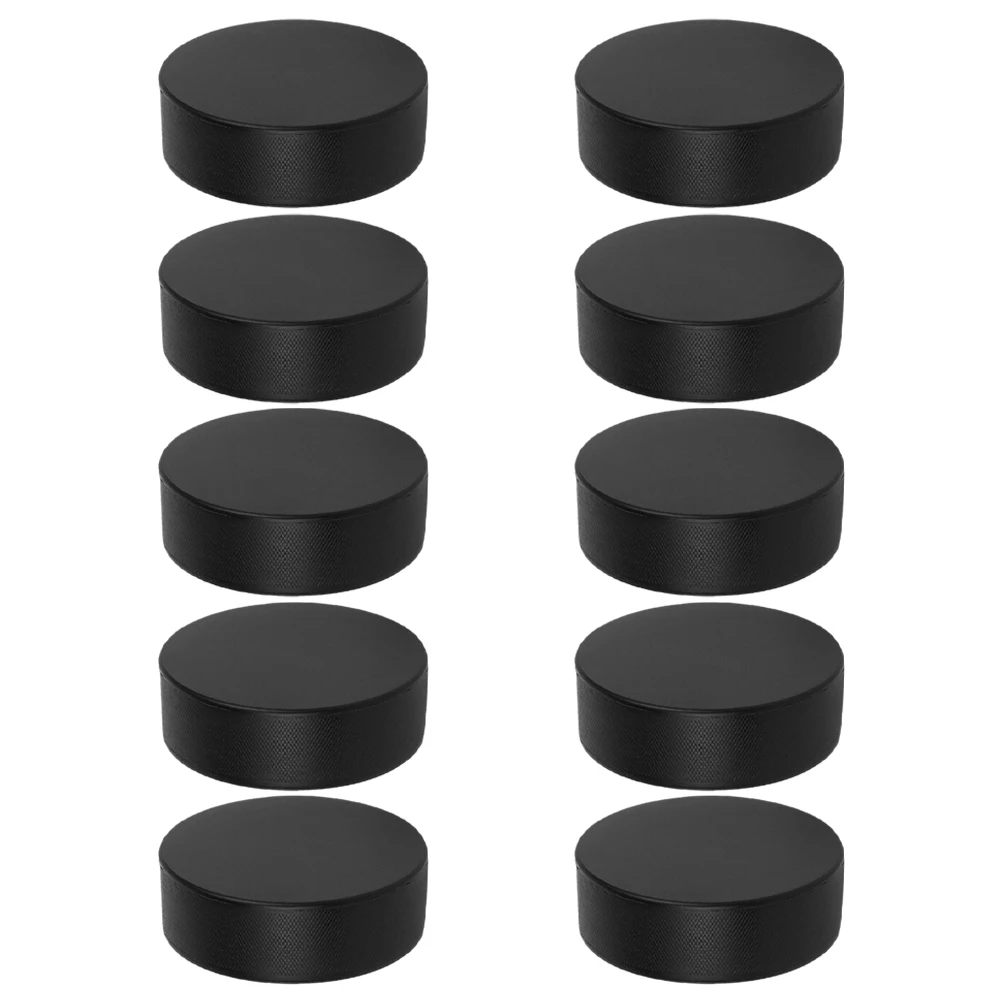 

12 Pcs Mini Indoor Hockey Outdoor Balls Pu Ice Pucks Black Rubber Soft Sports Child