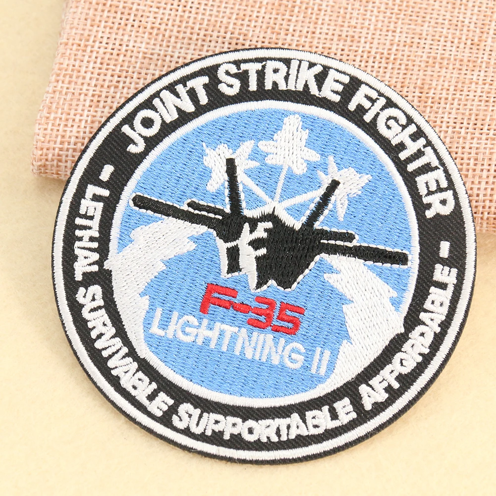 2 sztuk błyskawica II F35 Fighter Patch samolot samoloty aplikacje haft wojskowy żelazko na Badage szycia DIY armia amerykańska Cosplay