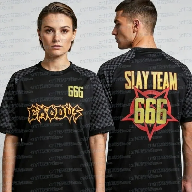 Exodus Slay Team 666 Pentagram Fans Love 3D Printed T-shirts, Breathable Quick Drying Short Sleeved T-shirts, Family Style