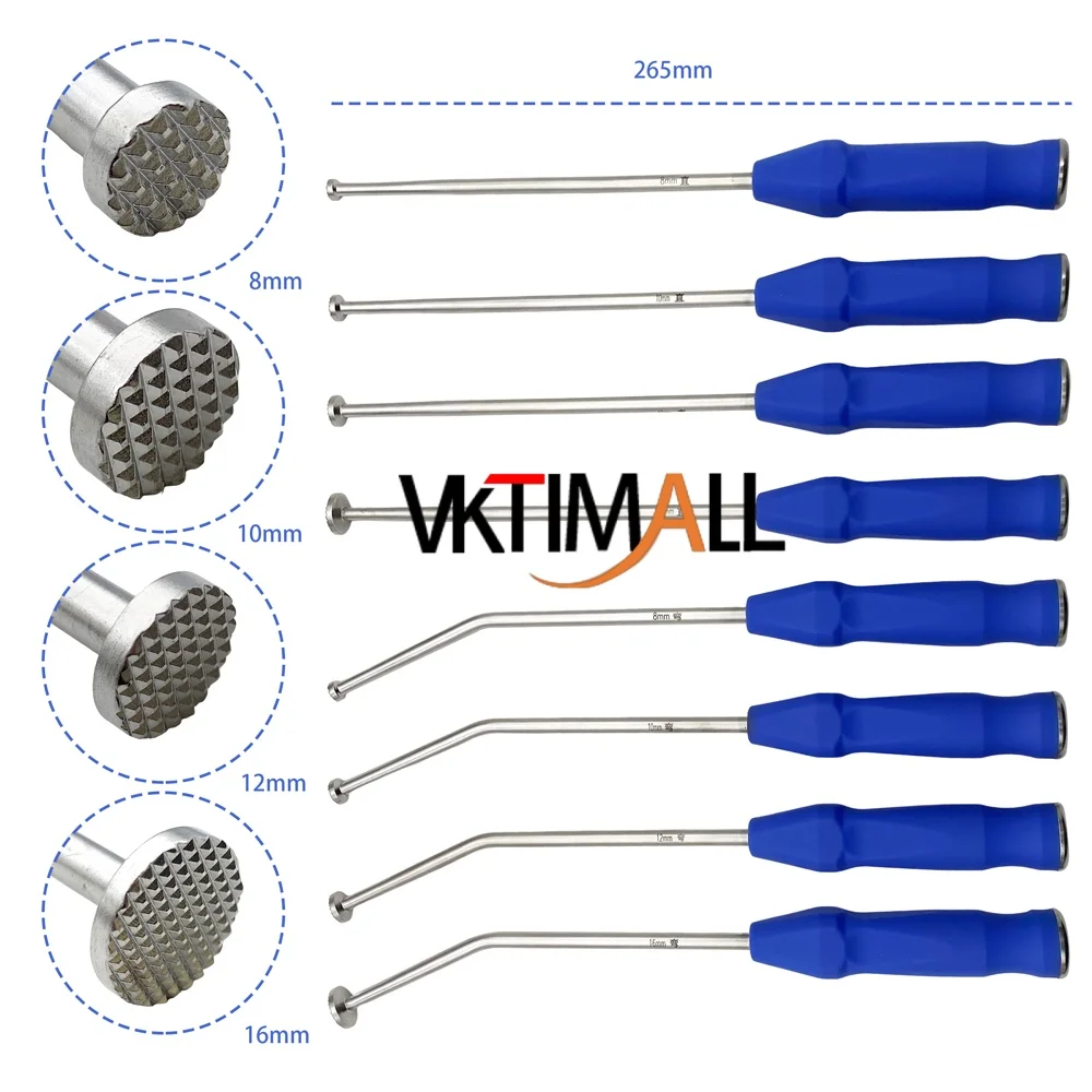 QSWTITAN Medical Rod for Tibial Plateau Bone Graft Top Orthopedic Impactor Diameter 8/10/12/16mm Straight Curved