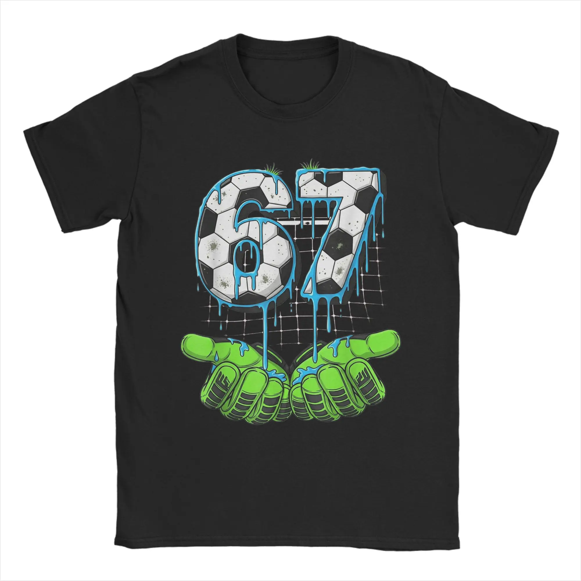 

Футболка Amazing Soccer 67 Six Seven Funny Gen Alpha Meme Drip, мужские хлопковые футболки с круглым вырезом, футболки с короткими рукавами, летняя одежда