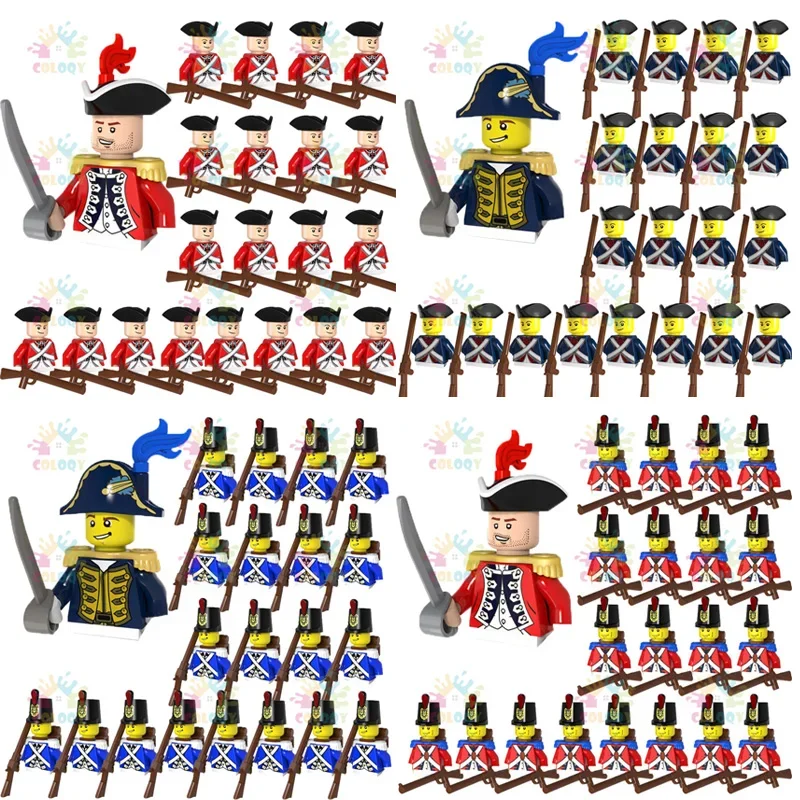 Kids Toys Imperial Navy Building Blocks Red Blue General Soldiers Set Mini Action Figures Toys For Kids Christmas Gifts