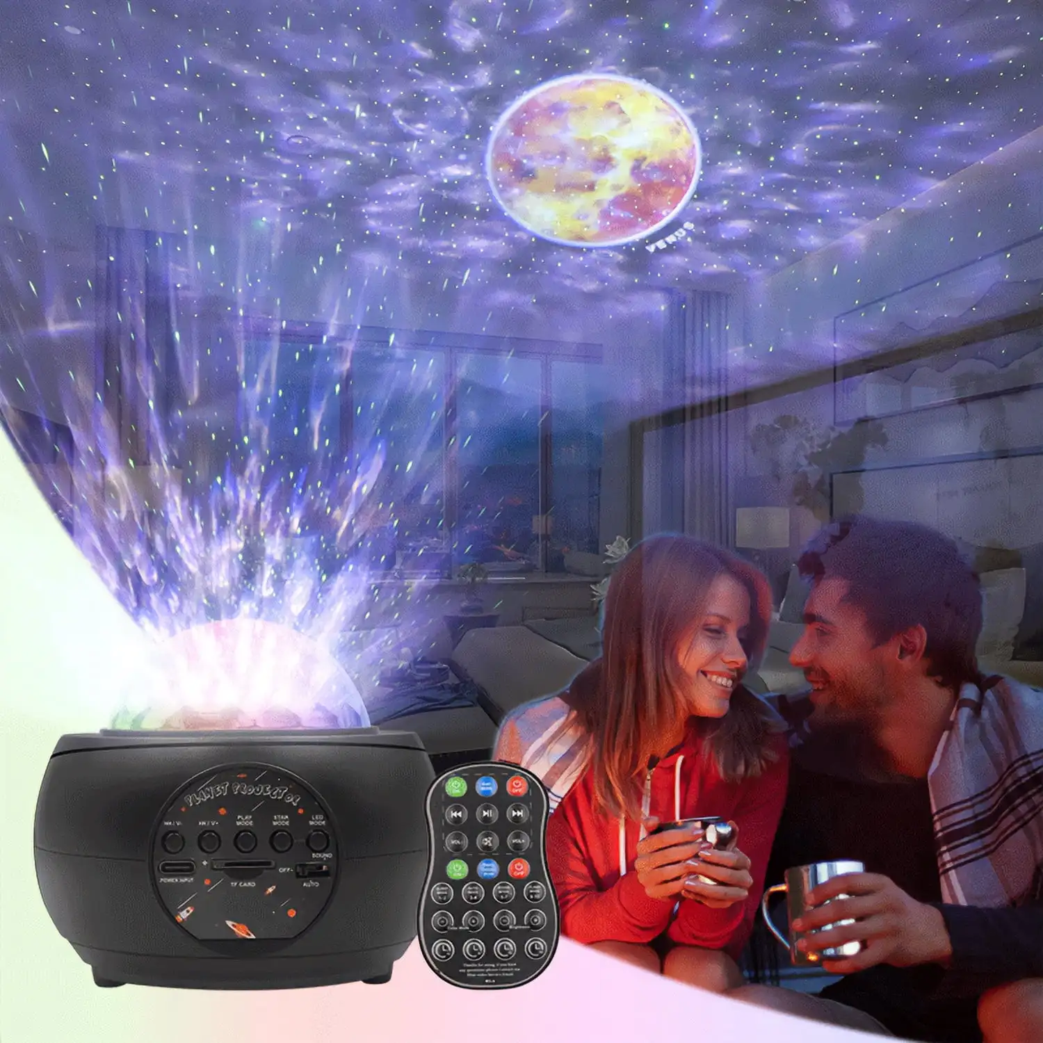 Galaxy Projector, Star Projector for Bedroom, Bluetooth Speaker Night lamp for Kids Adults Home Ceiling Gaming Room Decor lamp
