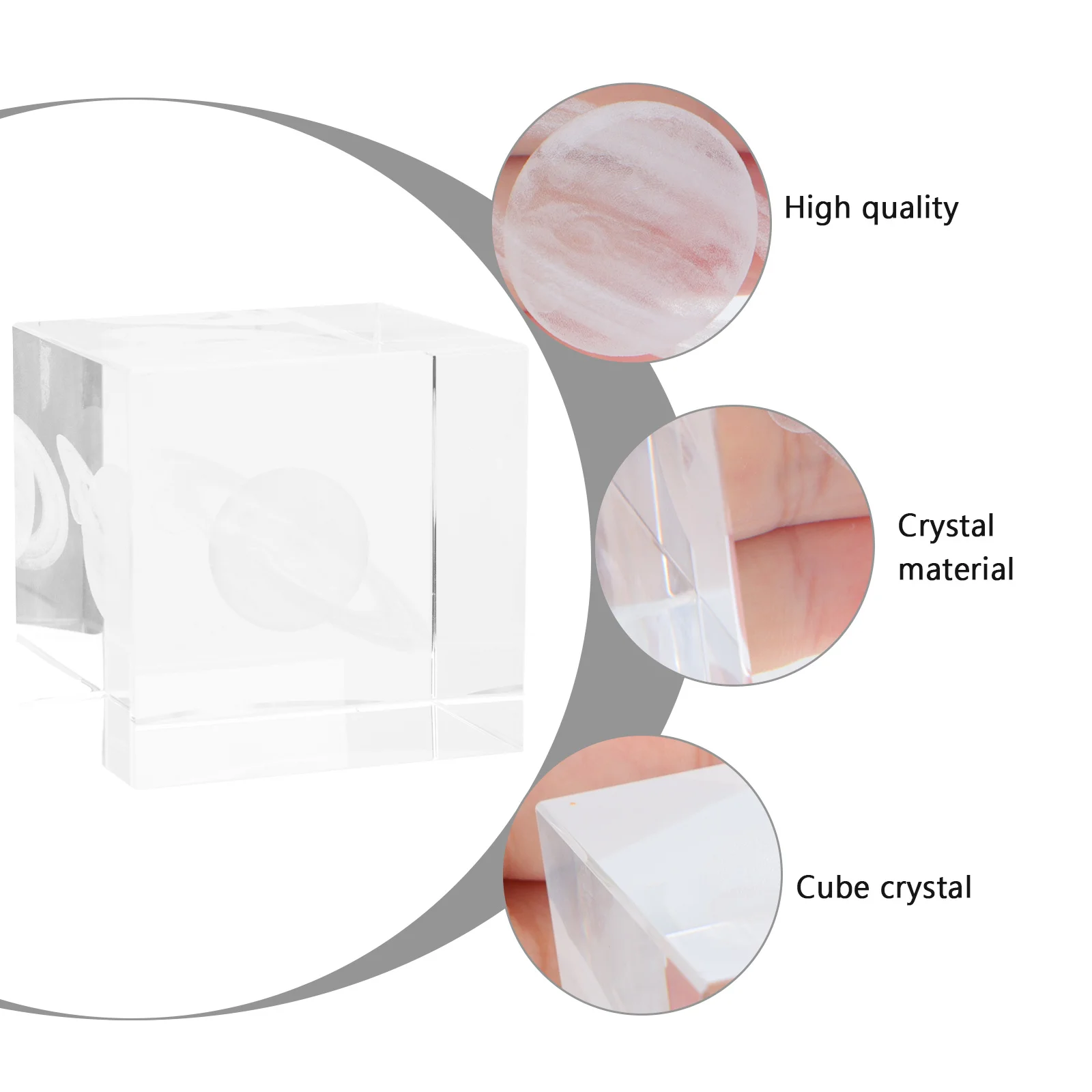 

1Pcs Inner Carved Adornment Creative Cubic Crystal Desktop Ornament Decorative Home Decoration Party Ornament