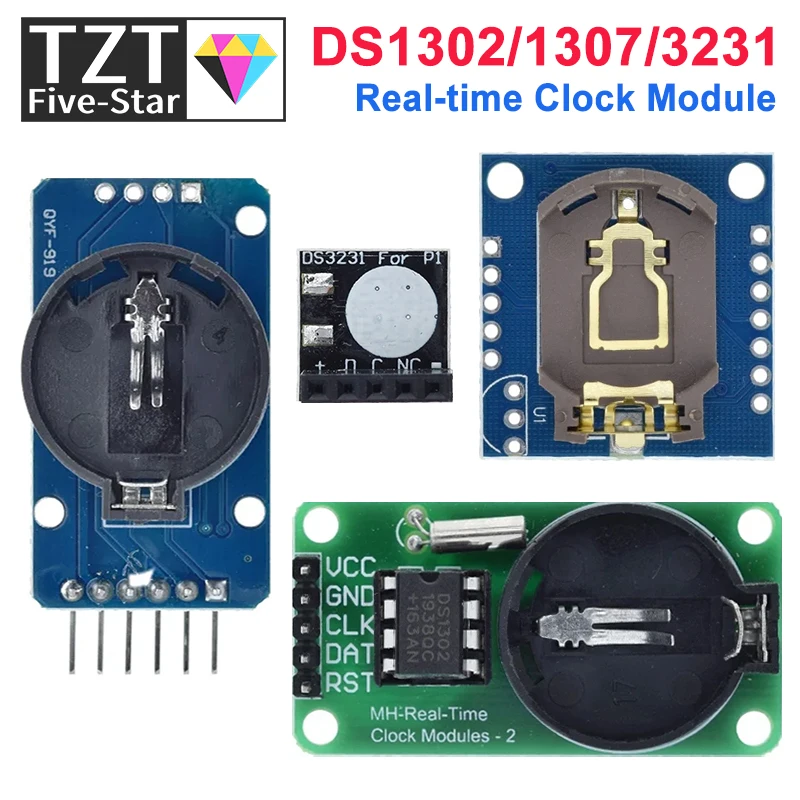 DS3231 AT24C32 IIC โมดูล DS1302 นาฬิกาความแม่นยําโมดูล DS1307 โมดูลหน่วยความจํามินิโมดูล Real Time 3.3 V/5 V สําหรับ Raspberry Pi