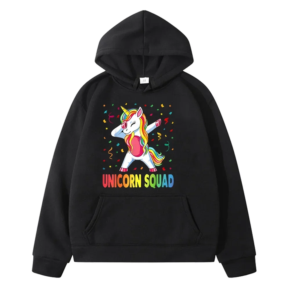 

Kawaii Unicorn Printed Men Hoodies Cartoon Pattern Daily Creative Fashion Male Sweatshirts Autumn Winter Comfortable Pullover