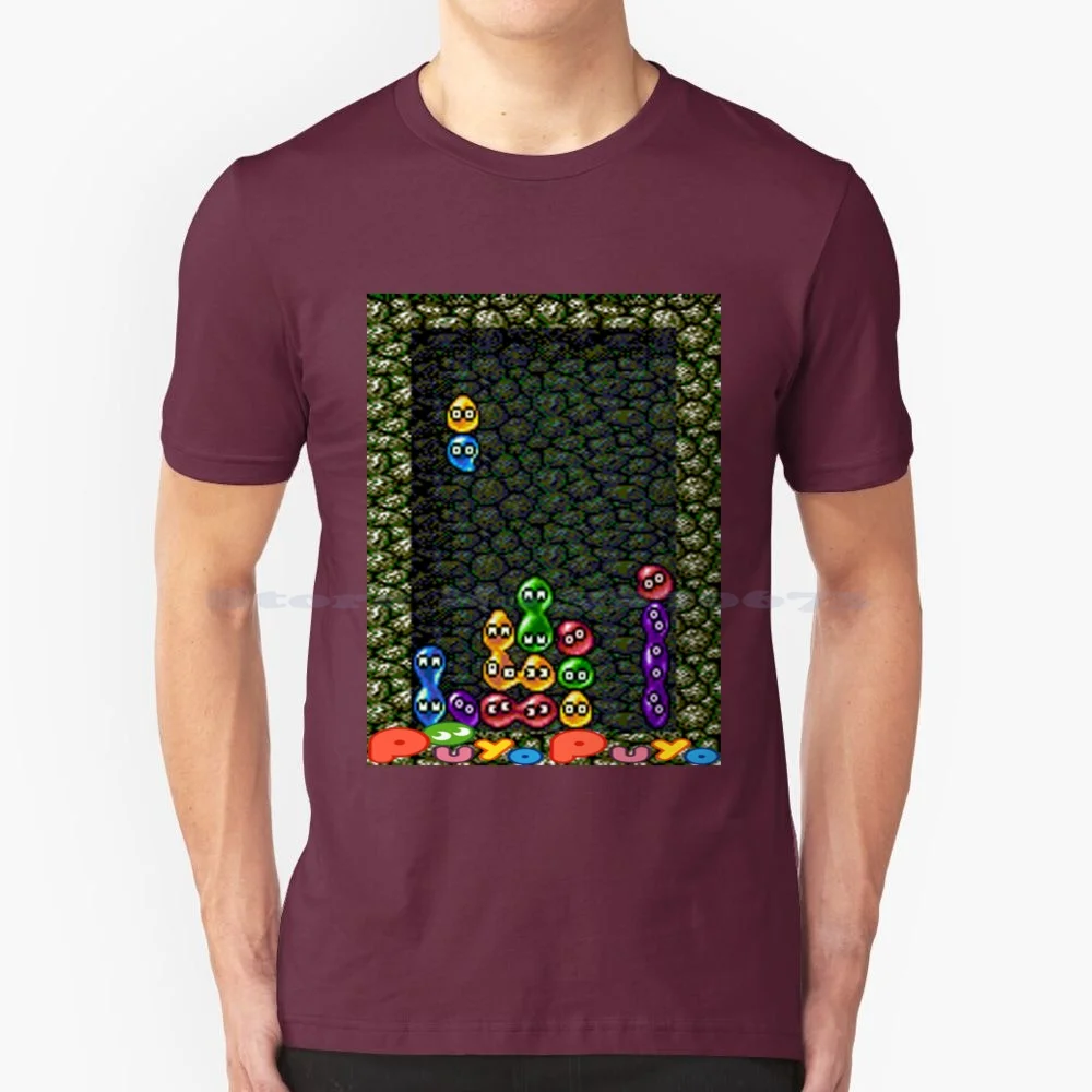 Puyo Puyo T Shirt 100% Cotton Tee Puyo Puyo Puyo Pop Fever Dr Robotniks Mean Bean Machine Puzzle Games