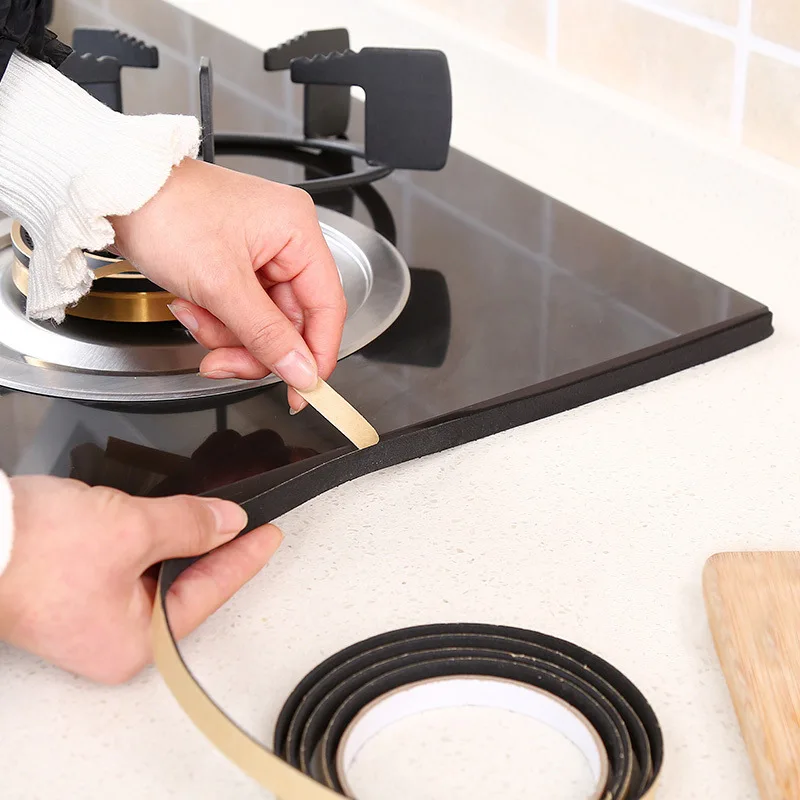 Cooktop Gap Adhesive Tape Self-Adhesive Door Window Waterproof Dust Seal Strip Caulk Trim Stripe Sink Stove Crack Strip Gap Seal