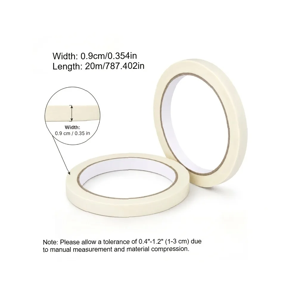 4 Rolls Masking Tape 9mm x 787.4in, Fine Line Tape for Art Painting, Sharp Edge Positioning for Model Craft, Precision