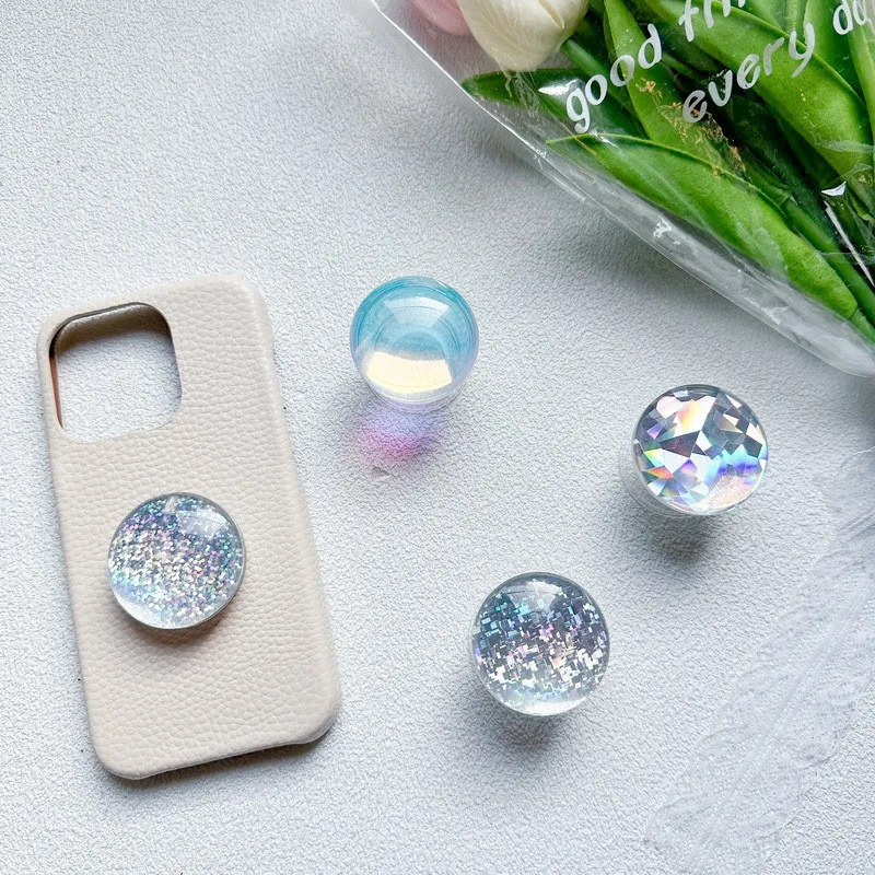 

3D Circle Crystal Heart Expanding Stand Phone Holder Socket Fold Mobile Smartphones Pocket Phone Stand Holder For Phone Tablet