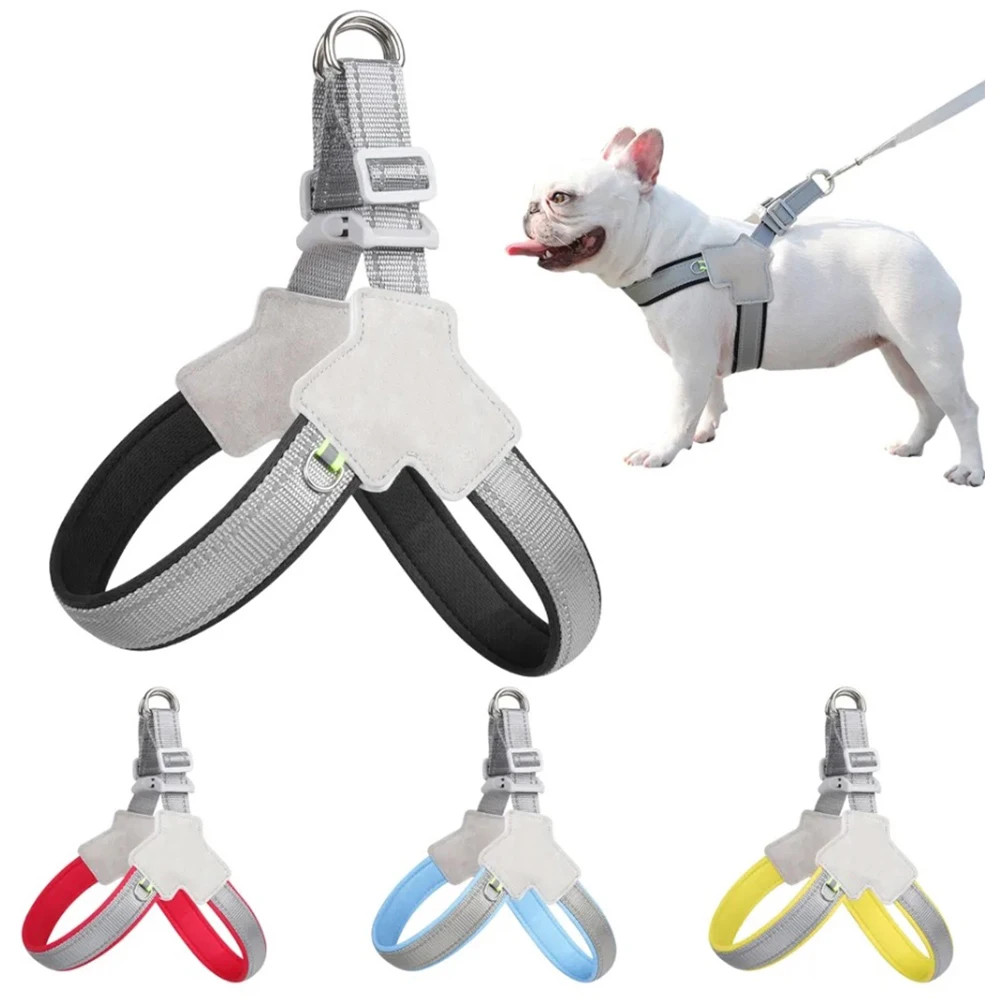 Harnais réfléchissant anti-traction pour chien, gilet réglable avec sangle de poitrine pour chiots et chats de petite et moyenne taille, tels que Pug, Chihuahua, Bouledogue