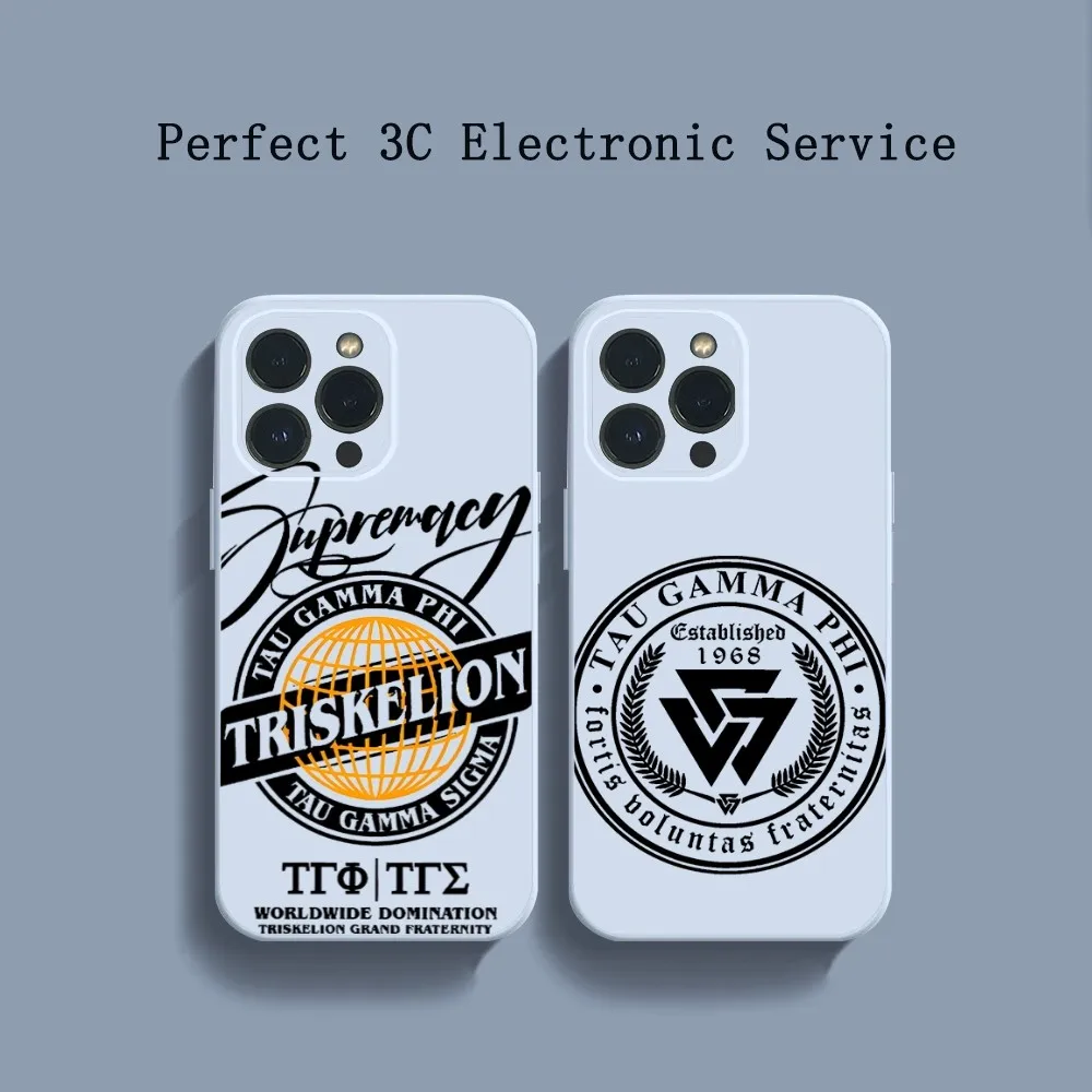 

Tau Gamma Phi Phone Case For iPhone 14 13 12 11 Pro Max XS Max X XR 7 8 Plus Mini Blue TPU material