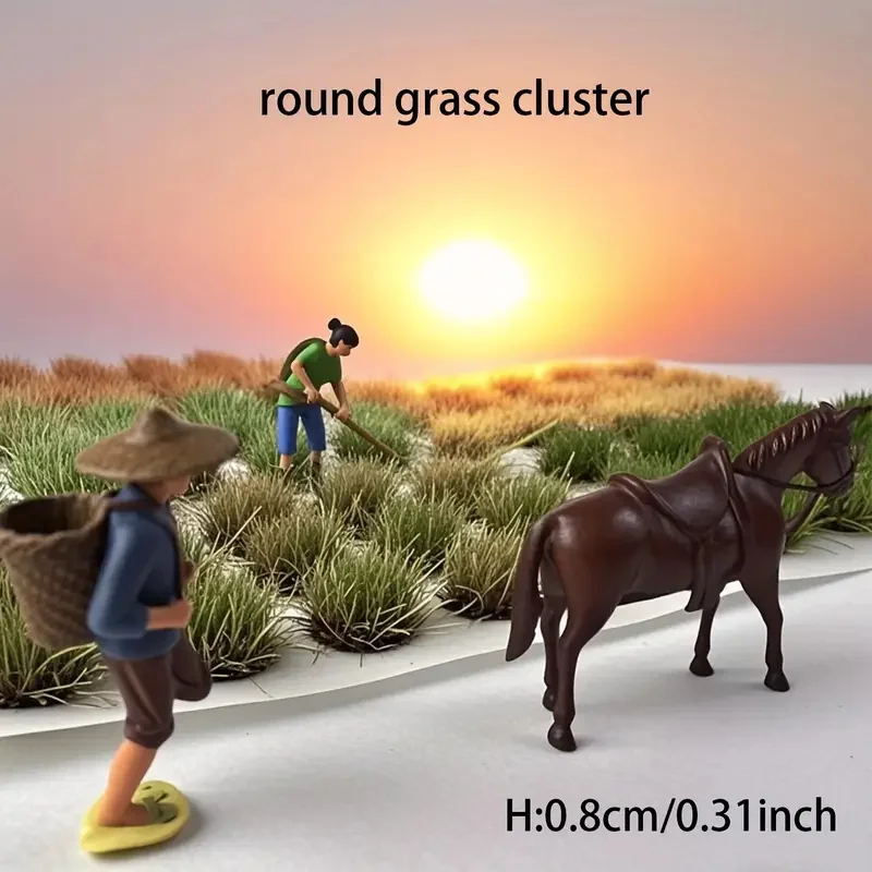 

15pcs/box Miniature Static Grass Tufts Artificial 8MM Bush Plant For Making Terrain Material DIY Sand Table Scene Layout Diorama