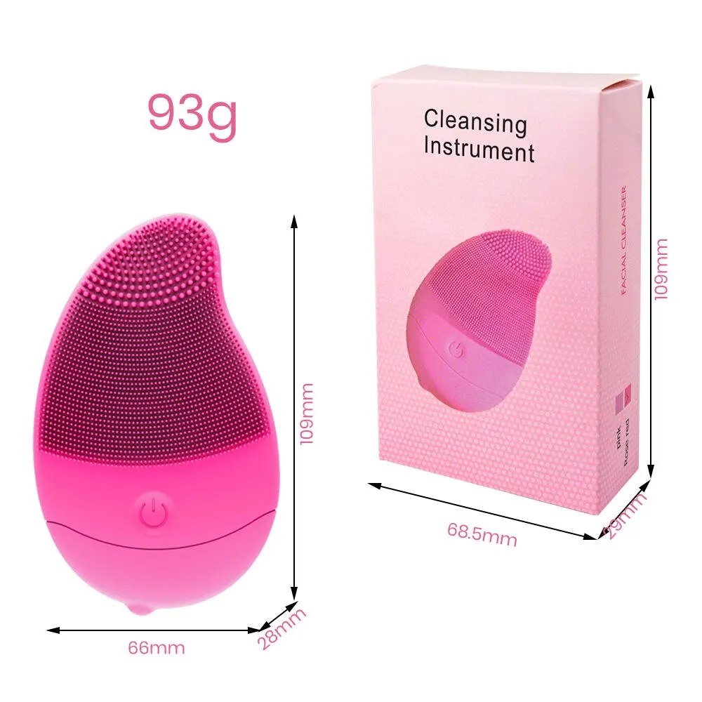 New Electric 6 Gears Massage Silicone Waterproof Facial Cleaning Brush Exfoliator Skin Care Face Mini Portable Sonic Vibration