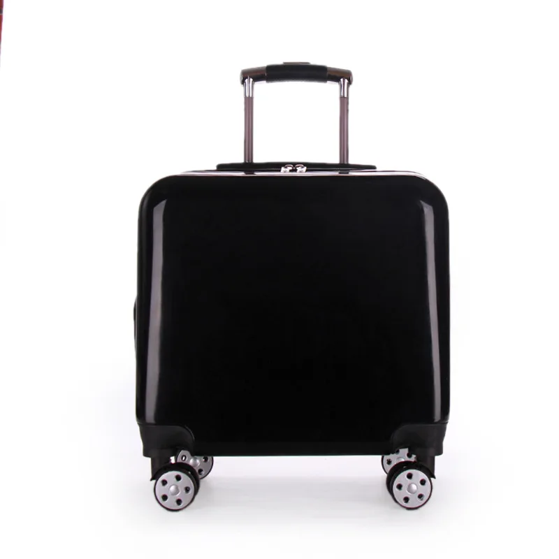 New Arrival Amazing Color 18 Inches ABS Material Unisex Spinner Wheels Boarding Case Travel Rolling Luggage