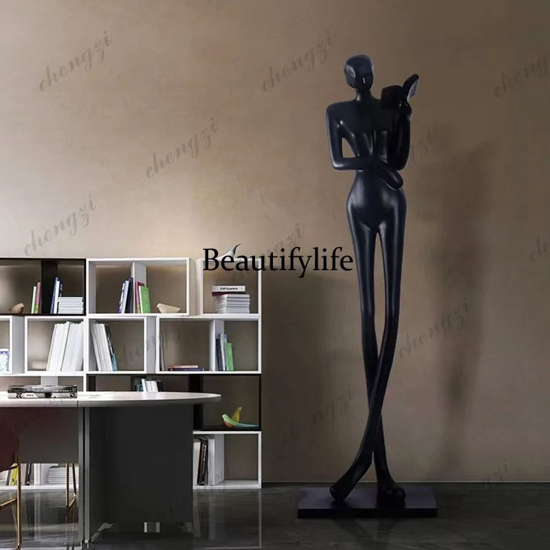 Postmodern abstract human body, sculpture floor lobby home living room, fiberglass large decorative ornament